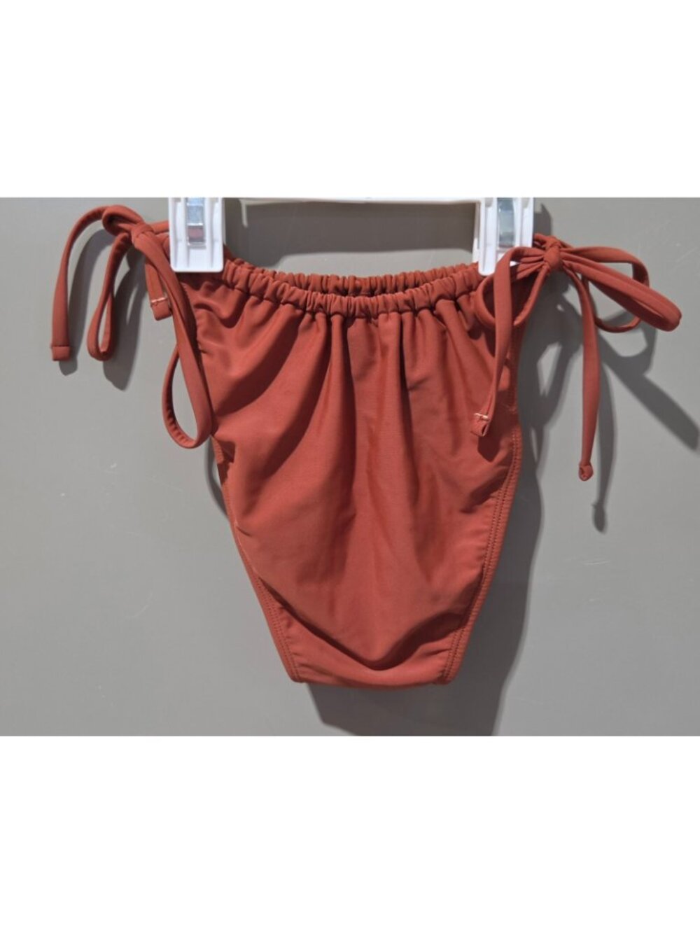 Xhilaration Dark Brown Side Tie Cheeky Scoop Bikini Swim Bottom - Juniors' Large - Picture 4 of 9